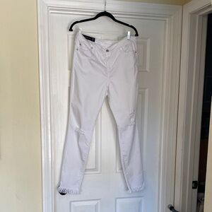 Armani Exchange White Super Skinny Cropped Jeans